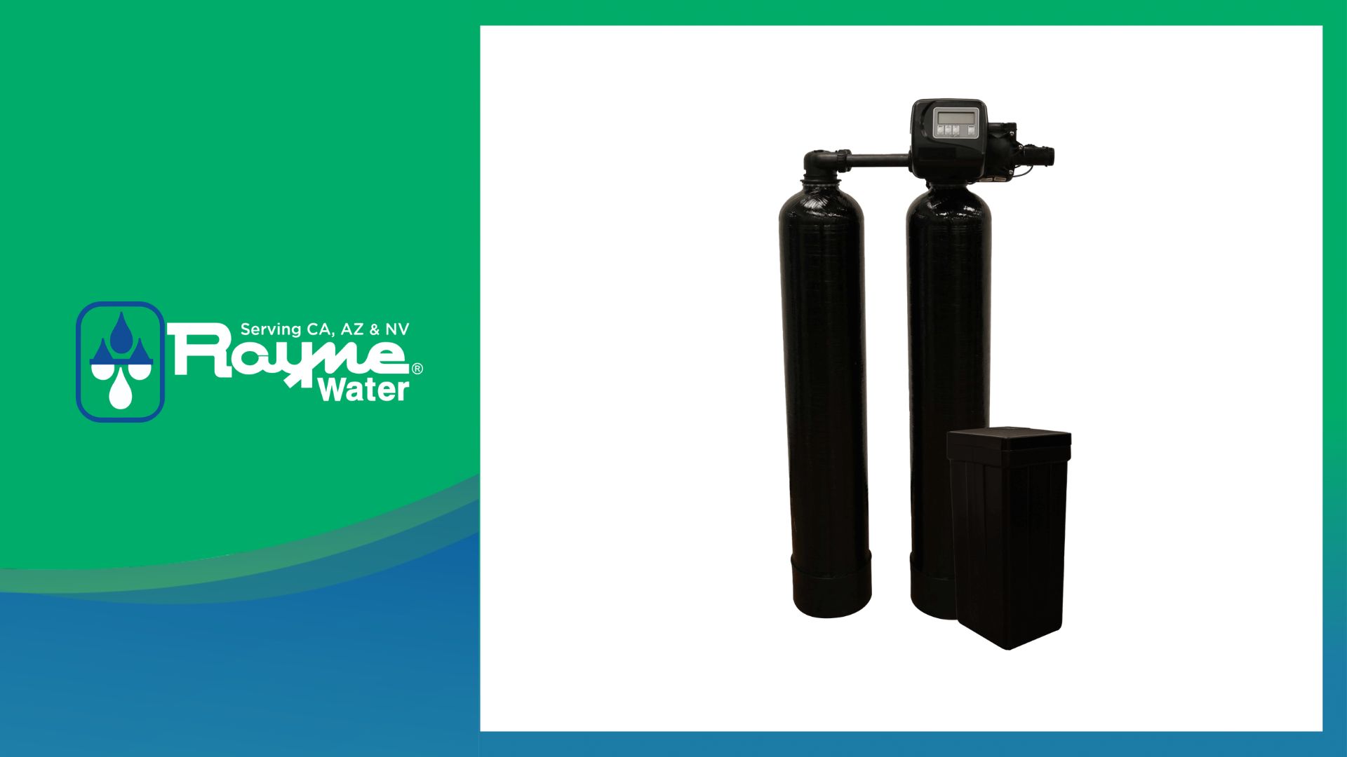 Rayne Infiniti twin-tank water softener for San Diego hard water