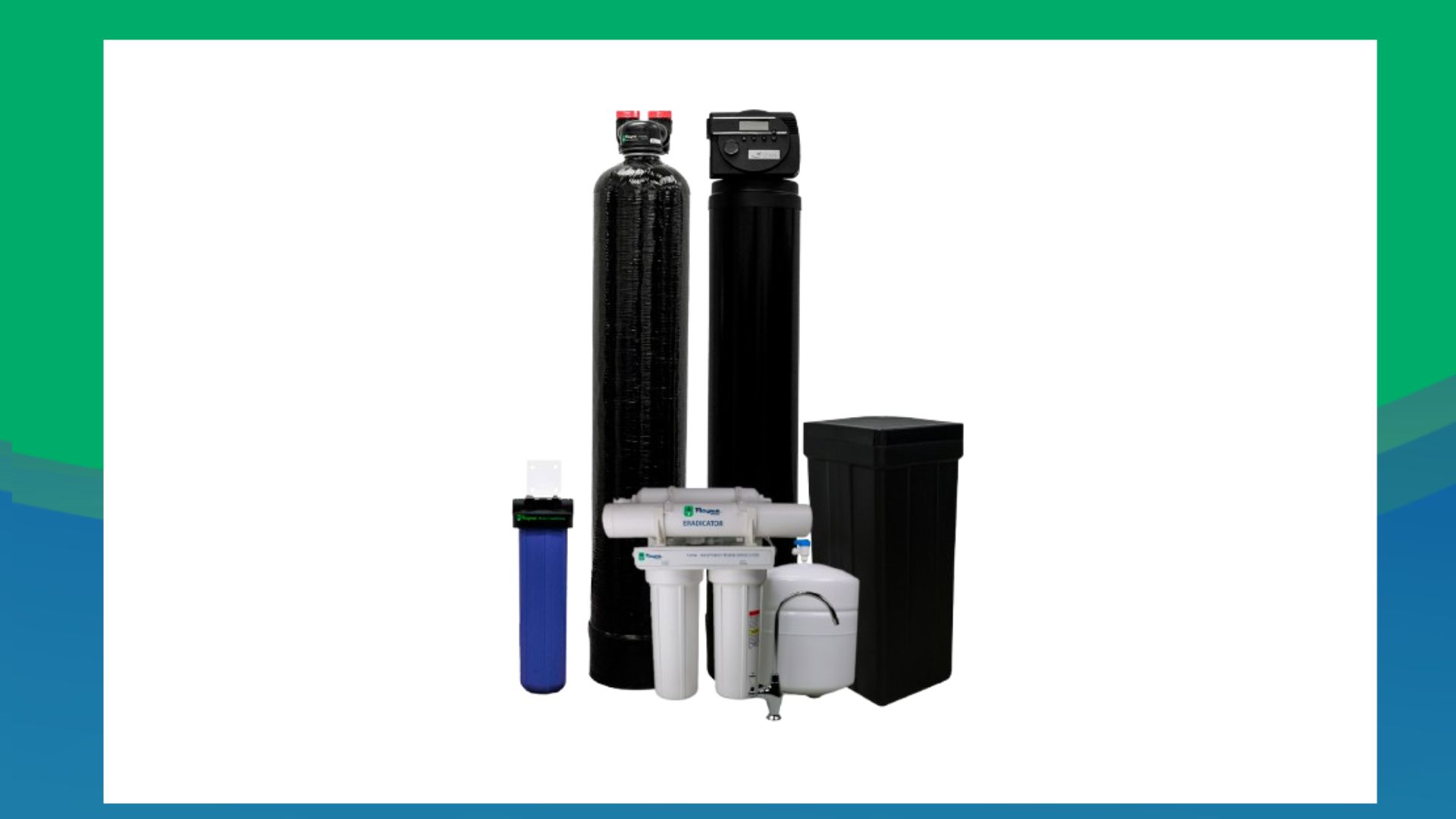 Rayne whole-house water softener and filtration system lineup