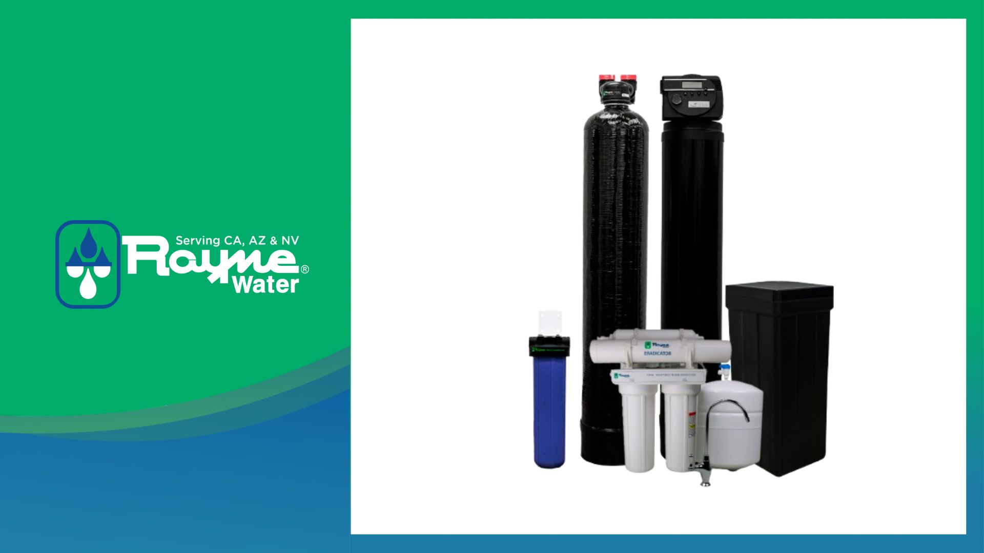 Rayne whole-house water softener and reverse osmosis filtration system installed for a San Jose, CA home